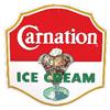 Image 1 : Carnation Ice Cream porcelain die cut sign, very colorful, Exc. condition, 22"W x 23"H.