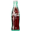 Image 1 : Coca-Cola die cut embossed metal bottle sign, very large, Near Mint condition, 20"W x 72"H.