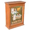 Image 1 : Diamond Dyes Washer Woman display cabinet, Chas. Shonk Litho Co., green background, damage on back d