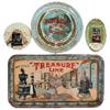 Image 1 : Stove advertising tip trays & pocket mirrors (4); Treasure Line & Universal tip trays, both Good con