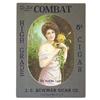 Image 1 : Combat Cigar sign, litho on paper in cdbd. advertising frame, J.C. Newman Cigar Co.-Cleveland, pictu
