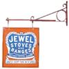 Image 1 : Jewel Stoves & Ranges double sided porcelain hanging sign, B.S. Sign Co., Chicago, some spots where 