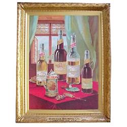 Buffalo Brewing Co. self framed litho on tin sign, Sacramento, CA, pictures various products mfgd.,