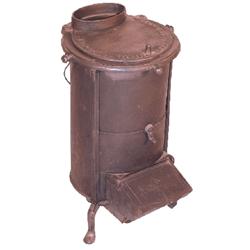 Miniature toy parlor stove, "Saulson", mfgd. in Troy, NY, pat'd. Sept. 1872, cast iron w/lift handle