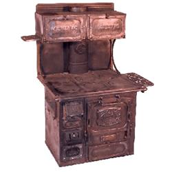 Salesman sample stove, "Majestic Junior", The Great Majestic, St. Louis, cast iron, has some replace