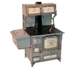 Salesman sample stove, "Home Comfort, No. CB", mfgd. by The Wrought Iron Range Co., St. Louis, MO, 3