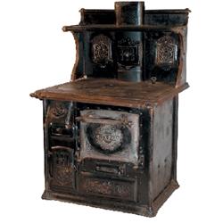 Salesman sample stove, "Quick Meal No. 407-16", mfgd. by Quick Meal Stove Co., St. Louis, cast iron,