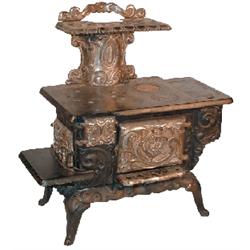 Salesman sample stove, "Bucks Junior 2", mfgd. by Buck's Stove & Range Co., St. Louis, cast iron, 6