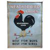 Image 1 : Weatherbird Shoes litho on embossed tin over cdbd. sign, Good condition, 17"W x 23"H.