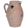 Image 1 : Stoneware Bavarian Alpine beer pitcher, one side shows climber leaning on his staff, other side has 