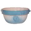 Image 1 : Blue & white stoneware milk crock, Daisy & Trellis pattern, incised star in bottom, Exc. condition, 