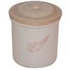 Image 1 : Red Wing stoneware 1 gal. Wing crock w/1 gal. Red Wing button lid, lid has chip on button & one on e