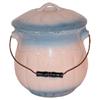 Image 1 : Blue & white stoneware chamber pot w/lid, rim chips on lid, pot in Exc. condition, 12"H.