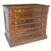 Image 1 : J. & P. Coats' spool cabinet, 6 drwr. oak w/original finish, decals & knobs, VG condition, 26"W x 23