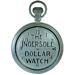 Ingersoll Watches advertising trade sign, The Ingersoll Dollar Watch, double sided embossed zinc, a 