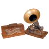 Image 1 : The Graphophone, Type B, mfgd. by Columbia Phonograph Co., oak case & original horn, missing the rep