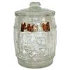 Image 1 : Planters Peanut barrel jar w/Mr. Peanut embossed on jar in different stances, has over half it's ori