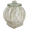 Image 1 : Planters Peanut fish bowl jar, peanut finial lid, minor int./ext. lip roughness on jar, lid is Exc.,