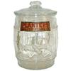 Image 1 : Planters Peanut barrel jar w/Mr. Peanut embossed on jar in different stances, has original label & s