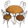 Image 1 : Child's ice cream table & chair set; oak table & 4 chairs w/wood seats, c.1910-1920, VG condition, t