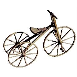Child's wood tricycle, all original, VG condition, front wheels are 26"H, back wheels are 20"H, c.19