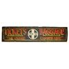 Image 1 : Santa Fe Tickets & Baggage sign, wooden, holes for mounting, VG condition, 48"W x 11"H.