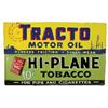 Image 1 : Tracto Motor Oil embossed tin sign, very colorful red, yellow & blue, VG condition, 35.5"W x 11.5"H 