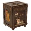 Image 1 : Mechanical bank, Watchdog Safe, J&E Stevens, painted fancy cast iron, white dog on front, black safe