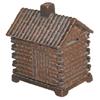 Image 1 : Cabin cast iron bank w/combination lock, highly detailed casting, side coin entry, traces of origina