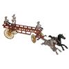 Image 1 : Toy 2-horse fire ladder wagon, VG original paint, No. 222 on bottom, missing ladders & 1 ladder rack