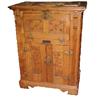 Image 1 : Iceberg icebox, unusual solid ash 3 door w/spoon carving & original ornate brass hardware, Exc. cond