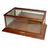 Image 1 : Countertop showcase w/hinged back door, oak w/original finish, maker's tag reads Chas. Bodach-Chicag