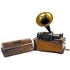 Image 1 : Edison table model wind up phonograph, Model "C", oak case w/original finish, complete, VG condition