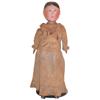 Image 1 : Doll, pegged wooden, one piece carved head & torso, center of torso forms a point, swivel joints at 