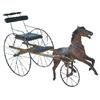 Image 1 : Victorian horse & carriage, hide covered, iron & wood frame w/leather seat, Good condition, c.1880, 