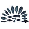 Image 1 : Prehistoric California obsidian knife & arrow points (18); many sizes, some very fine examples, 7/8"