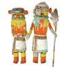 Image 1 : Hopi Kachinas (2); cottonwood w/colorful water based paint, pre-1940, one is missing ear, otherwise 