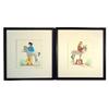 Image 1 : Harrison Begay Navajo prints (2); nicely matted & framed, c.1940's, Exc. condition, 10.5"W x 11.25"H