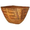 Image 1 : Salish Indian storage basket, large basket w/rectangular rim, some damage on bottom, otherwise VG co
