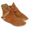 Image 1 : Navajo Indian moccasins, buffalo hide w/silver concho, adult size, 2nd concho missing from each mocc