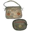 Image 1 : Plateau Indian bag & pouch (2 pcs.); colorful cut & seed beads decorate both sides of bag, both item