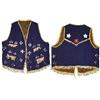 Image 1 : Plateau Indian-Nez Perce men's wool vest w/deerskin fringe, decorated w/seed & cut beads & sequins o