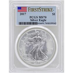 2017 $1 American Silver Eagle Coin PCGS MS70 First Strike