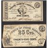 Image 1 : Lot of 1866 Five Cents & Twenty-Five Cents State of North Carolina Obsolete Note