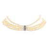 Image 2 : Four Strand Pearl Choker Necklace with 14KT White Gold