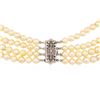Image 3 : Four Strand Pearl Choker Necklace with 14KT White Gold