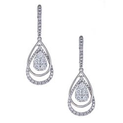 1.01 ctw Diamond Earrings - 18KT White Gold
