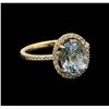 14KT Yellow Gold 2.62 ctw Aquamarine and Diamond Ring
