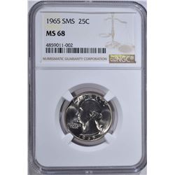 1965 SMS WASHINGTON QTR NGC MS68