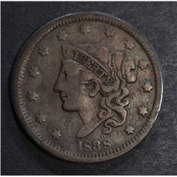 1838 LARGE CENT, VF